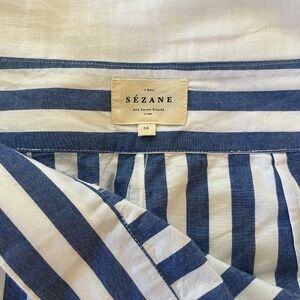 Sezane Jenson Trousers Ecru / Blue - Size 36